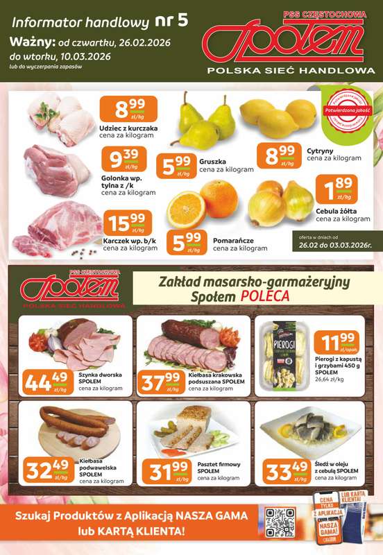 Społem Częstochowa - gazetka promocyjna Gazetka od czwartku 26.02 do wtorku 10.03