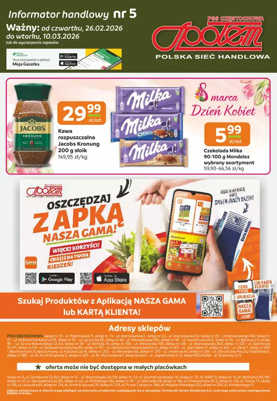 Społem Częstochowa - gazetka promocyjna Gazetka od czwartku 26.02 do wtorku 10.03 - strona 12