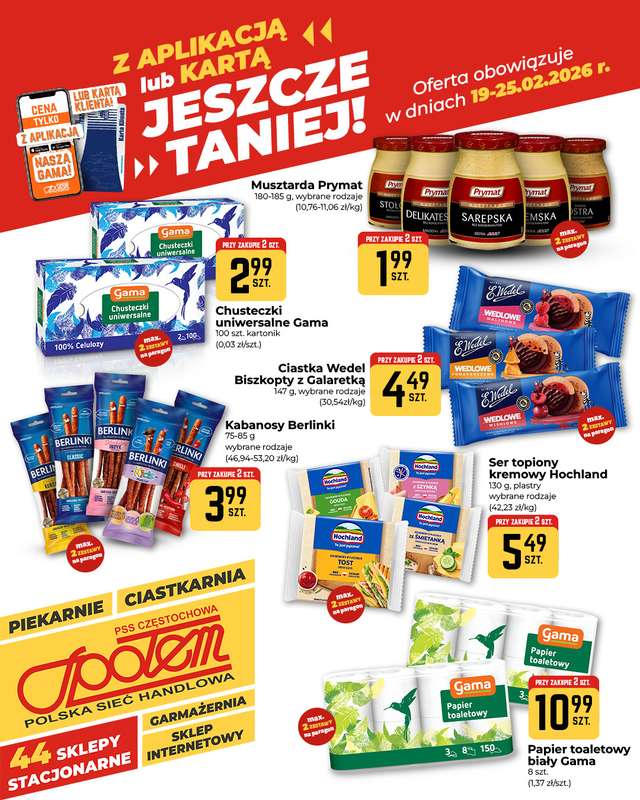 Społem Częstochowa - gazetka promocyjna Plakaty promocyjne od czwartku 19.02 do środy 25.02