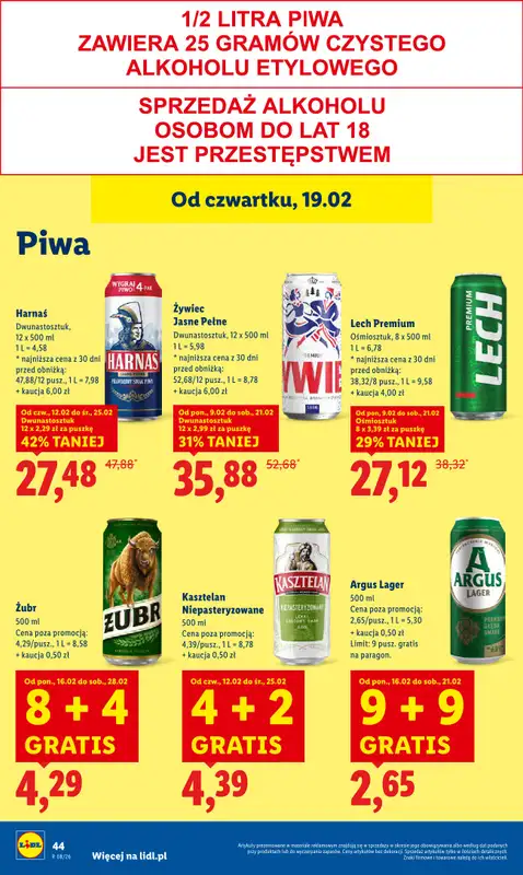 Lidl - gazetka promocyjna Oferta od czwartku od czwartku 19.02 do soboty 21.02 - strona 44