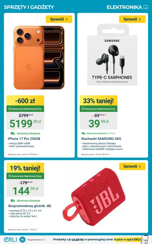 ERLI - gazetka promocyjna Mega rabaty do Twojego domu – meble, wyposażenie i elektronika taniej! od środy 18.02 do niedzieli 22.02 - strona 4
