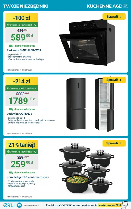 ERLI - gazetka promocyjna Mega rabaty do Twojego domu – meble, wyposażenie i elektronika taniej! od środy 18.02 do niedzieli 22.02 - strona 10