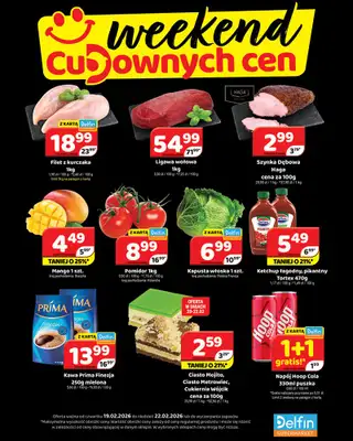 Delfin - gazetka promocyjna Weekend cudownych cen od czwartku 19.02 do niedzieli 22.02