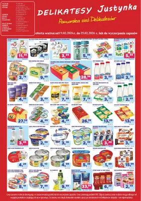 Delikatesy Justynka - gazetka promocyjna Gazetka od czwartku 19.02 do środy 25.02