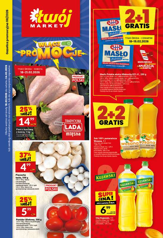 Twój Market - gazetka promocyjna Gazetka od środy 18.02 do wtorku 24.02