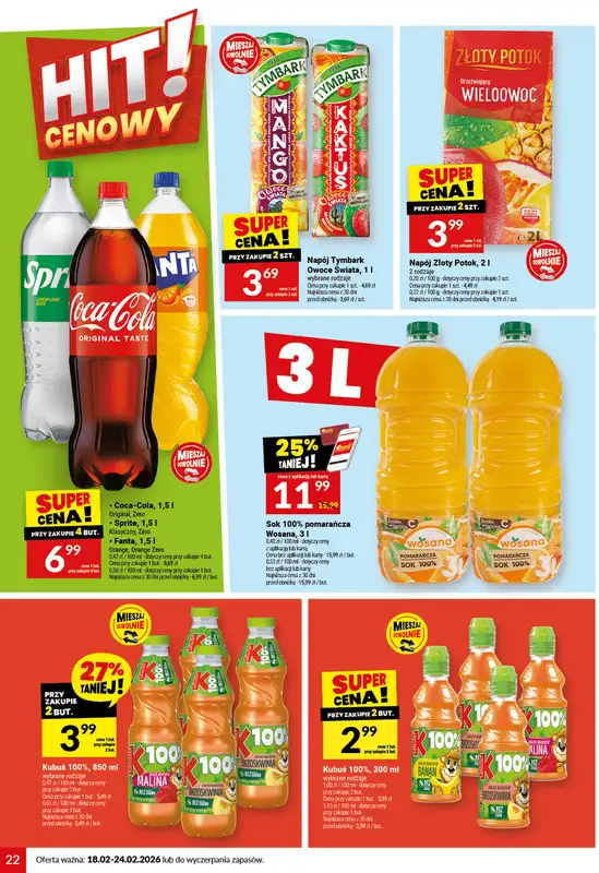 Twój Market - gazetka promocyjna Gazetka od środy 18.02 do wtorku 24.02 - strona 22