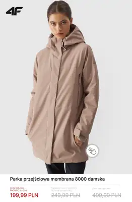 4F - gazetka promocyjna Kurtki damskie przejściowe - nowości i okazje od czwartku 19.02  - strona 4