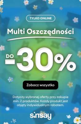 Sinsay - gazetka promocyjna MULTI OSZCZĘDNOŚCI do -30% od czwartku 19.02 