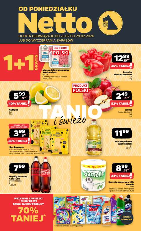 Netto - gazetka promocyjna Gazetka od poniedziałku 23.02 do soboty 28.02