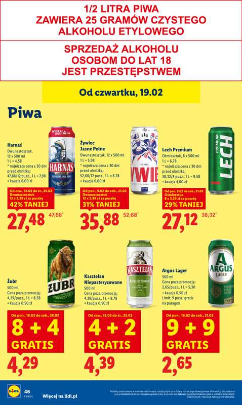 Lidl - gazetka promocyjna Oferta od czwartku od czwartku 19.02 do soboty 21.02 - strona 46