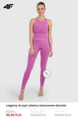 4F - gazetka promocyjna Damskie ubrania do jogi i pilatesu do -50% od soboty 21.02  - strona 10