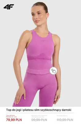 4F - gazetka promocyjna Damskie ubrania do jogi i pilatesu do -50% od soboty 21.02  - strona 9