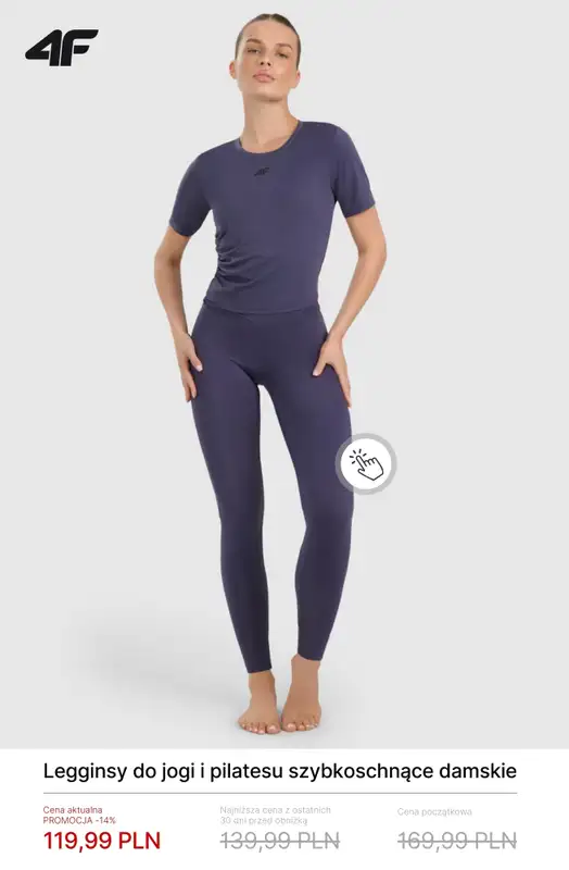 4F - gazetka promocyjna Damskie ubrania do jogi i pilatesu do -50% od soboty 21.02  - strona 6