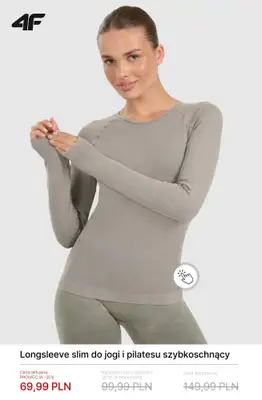 4F - gazetka promocyjna Damskie ubrania do jogi i pilatesu do -50% od soboty 21.02  - strona 4