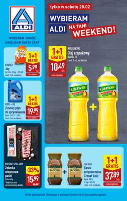 Aldi - gazetka promocyjna Najlepsze oferty na sobotę w Aldi! od soboty 28.02 do soboty 28.02