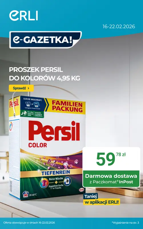 ERLI - gazetka promocyjna PORZĄDKI W DOMU? Zrób je taniej z ERLI! od poniedziałku 16.02 do niedzieli 22.02
