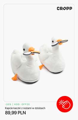 Kapcie kaczki z nożami w dziobach