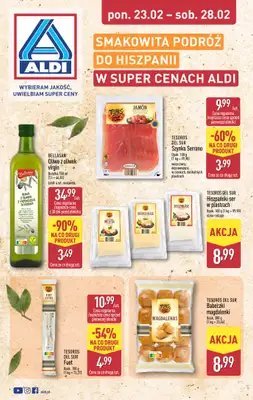 Aldi - gazetka promocyjna Podróż do Hiszpanii w super cenach Aldi! od poniedziałku 23.02 do soboty 28.02