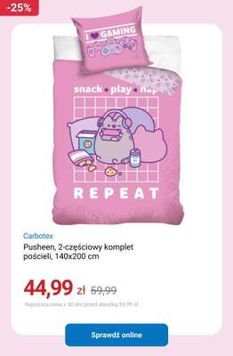 Pusheen, 2-częściowy komplet pościeli, 140x200 cm