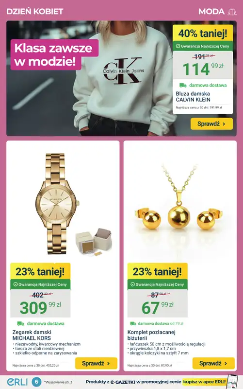 ERLI - gazetka promocyjna Dzień Kobiet – prezenty do -79% taniej! od poniedziałku 23.02 do niedzieli 01.03 - strona 6