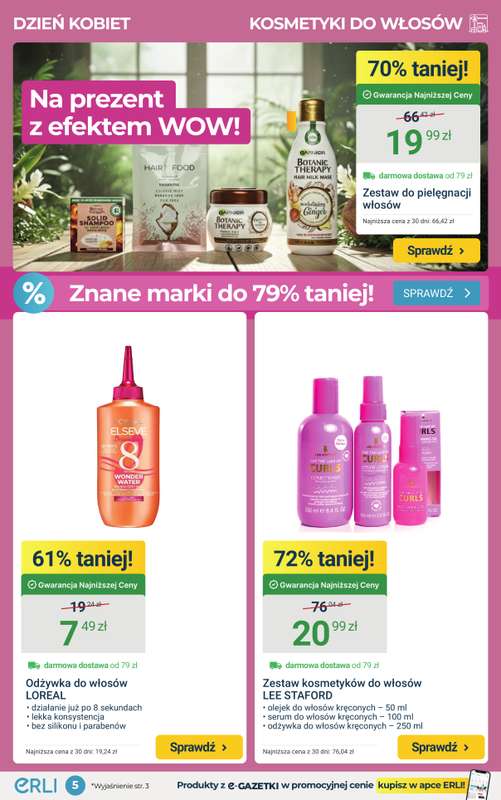 ERLI - gazetka promocyjna Dzień Kobiet – prezenty do -79% taniej! od poniedziałku 23.02 do niedzieli 01.03 - strona 5