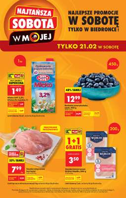 Biedronka - gazetka promocyjna Najtańsza sobota od soboty 21.02 do soboty 21.02