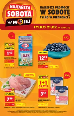 Biedronka - gazetka promocyjna Najtańsza sobota od soboty 21.02 do soboty 21.02