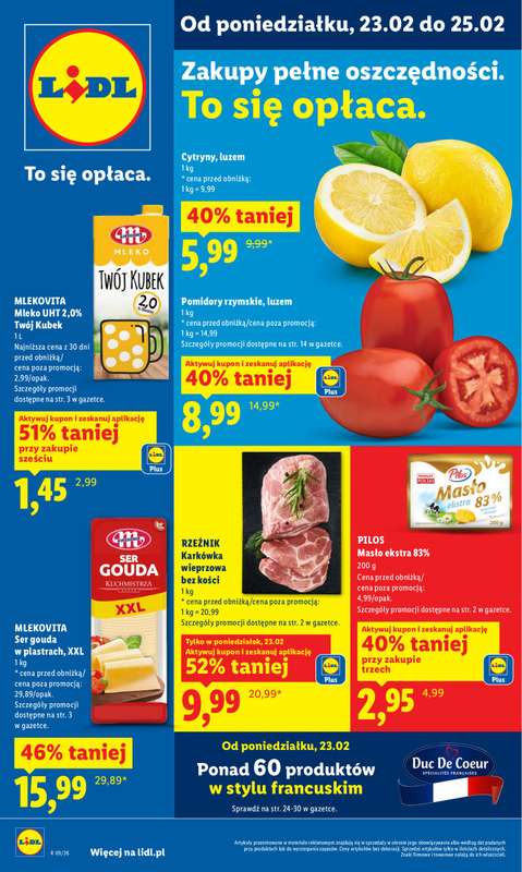 Lidl - gazetka promocyjna Oferta od poniedziałku od poniedziałku 23.02 do środy 25.02