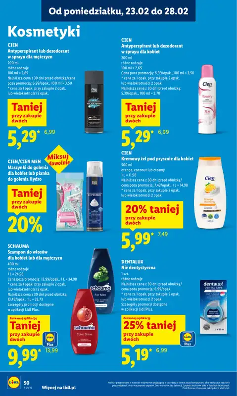 Lidl - gazetka promocyjna Oferta od poniedziałku od poniedziałku 23.02 do środy 25.02 - strona 50