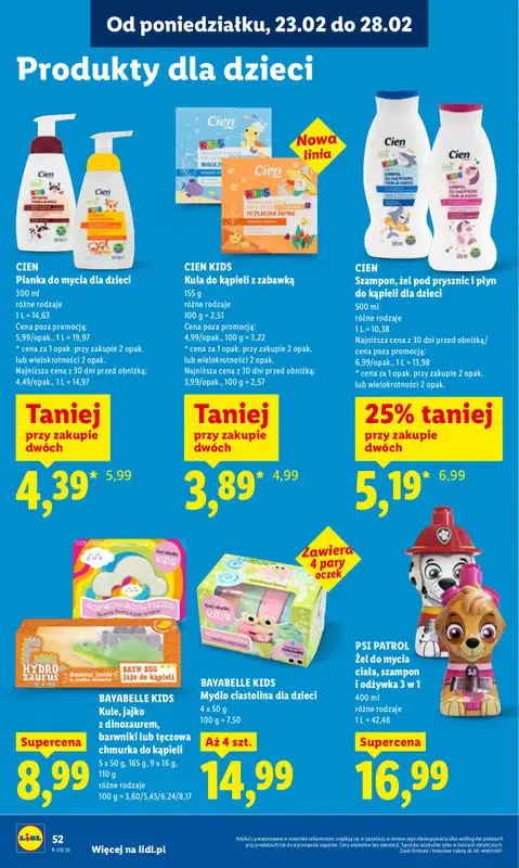 Lidl - gazetka promocyjna Oferta od poniedziałku od poniedziałku 23.02 do środy 25.02 - strona 52