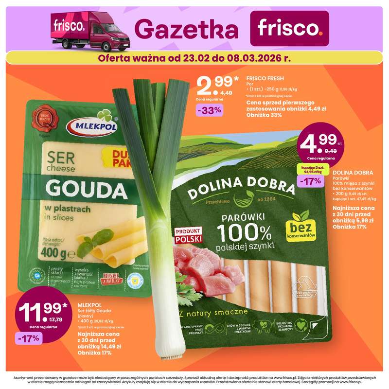 Frisco - gazetka promocyjna Gazetka od poniedziałku 23.02 do niedzieli 08.03
