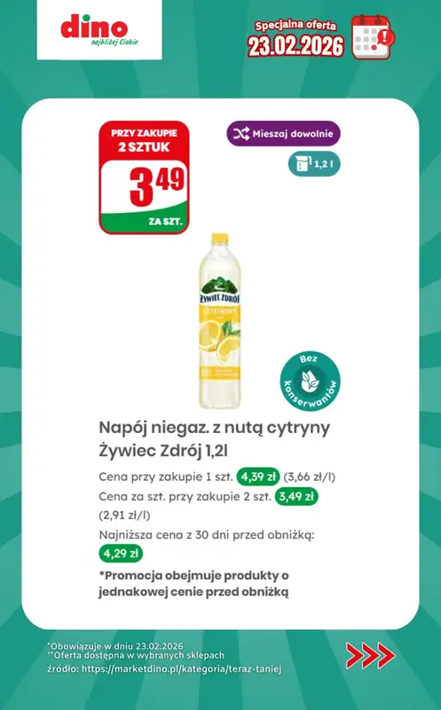 Dino - gazetka promocyjna Specjalna oferta na 23.02.2026 - promocje spoza gazetki od poniedziałku 23.02 do poniedziałku 23.02 - strona 4