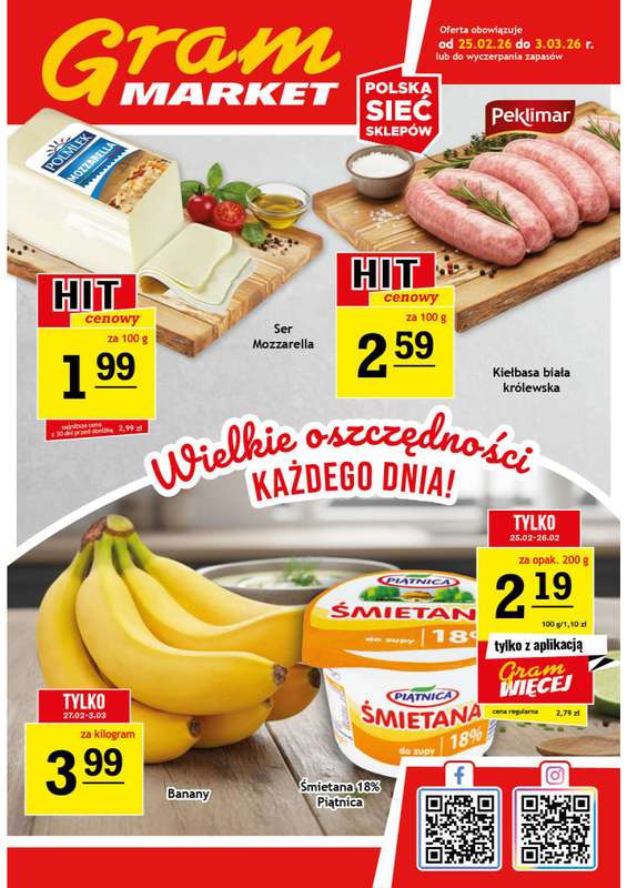 Gram Market - gazetka promocyjna Gazetka od środy 25.02 do wtorku 03.03