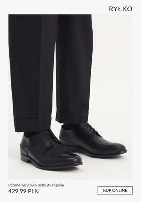 Czarne wizytowe półbuty męskie