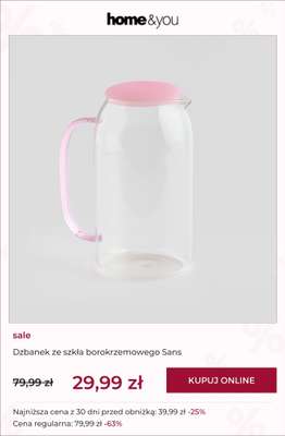 Dzbanek ze szkła borokrzemowego Sans