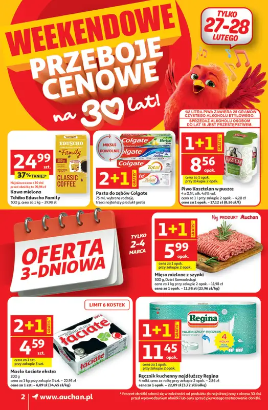 Auchan - gazetka promocyjna Gazetka 30 Lat Supermarket Auchan od czwartku 26.02 do środy 04.03 - strona 2