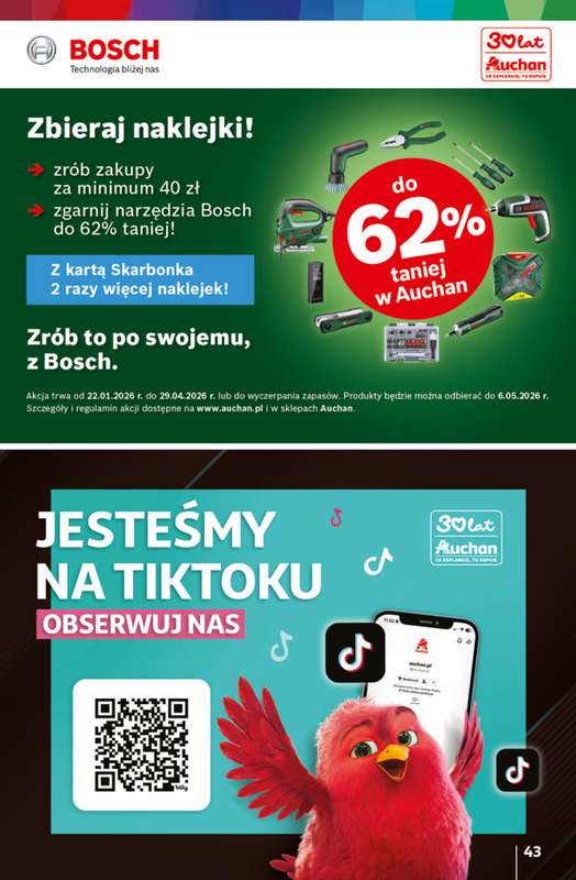 Auchan - gazetka promocyjna Gazetka 30 Lat Hipermarket Auchan od czwartku 26.02 do środy 04.03 - strona 43
