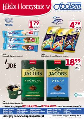 Społem - Blisko i Korzystnie - gazetka promocyjna Plakat promocyjny od poniedziałku 02.03 do soboty 07.03