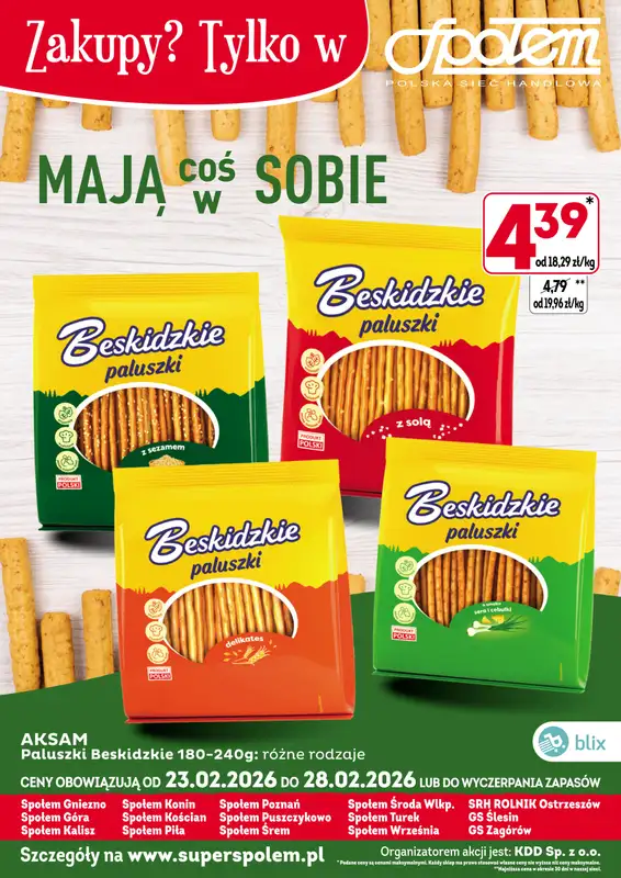 Społem - Blisko i Korzystnie - gazetka promocyjna Plakaty promocyjne od wtorku 24.02 do soboty 28.02 - strona 3