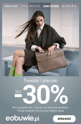 eobuwie.pl - gazetka promocyjna Do -30% na torebki i plecaki, przy zakupie 2 rzeczy! od wtorku 24.02 