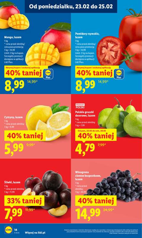 Lidl - gazetka promocyjna Oferta od poniedziałku od poniedziałku 23.02 do środy 25.02 - strona 14