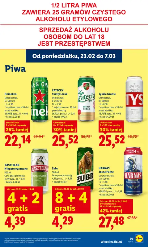 Lidl - gazetka promocyjna Oferta od poniedziałku od poniedziałku 23.02 do środy 25.02 - strona 39