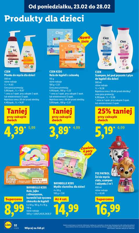Lidl - gazetka promocyjna Oferta od poniedziałku od poniedziałku 23.02 do środy 25.02 - strona 52
