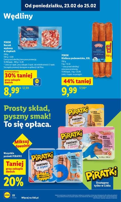 Lidl - gazetka promocyjna Oferta od poniedziałku od poniedziałku 23.02 do środy 25.02 - strona 22