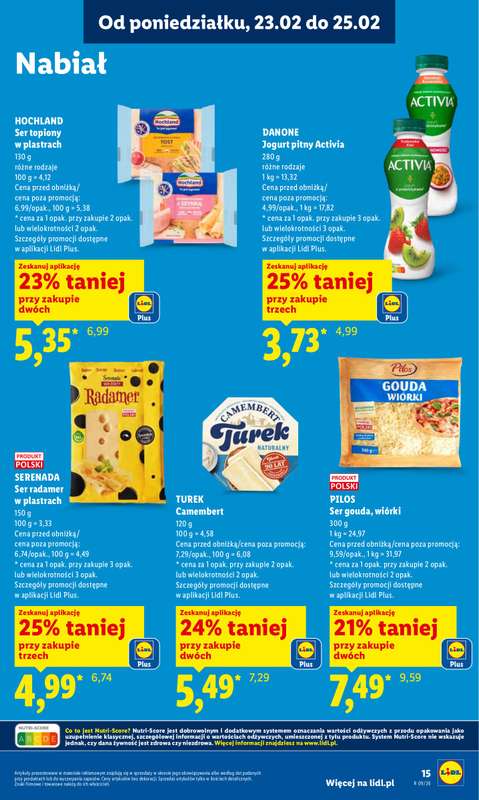 Lidl - gazetka promocyjna Oferta od poniedziałku od poniedziałku 23.02 do środy 25.02 - strona 15
