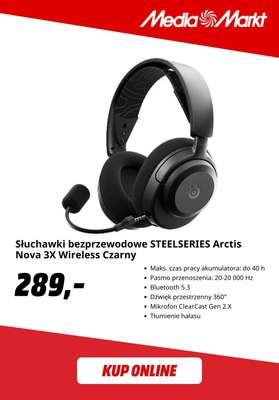 Słuchawki bezprzewodowe STEELSERIES Arctis Nova 3X Wireless Czarny