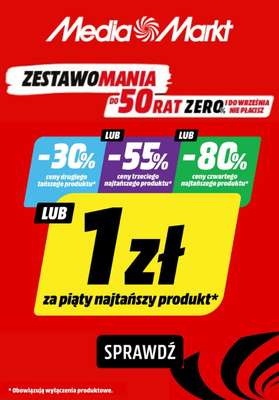 Media Markt - gazetka promocyjna Zestawomania! Do -80% rabatu lub 1 zł za piąty produkt od wtorku 24.02 do niedzieli 01.03
