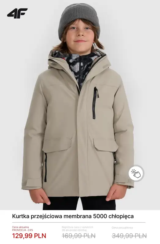 4F - gazetka promocyjna Wiosenne kurtki dziecięce – od 59,99 zł od wtorku 24.02  - strona 13