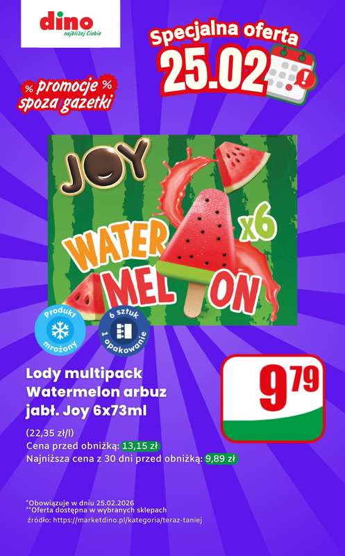 Dino - gazetka promocyjna Lody  - oferta na 25.02 | Promocje spoza gazetki od środy 25.02 do środy 25.02