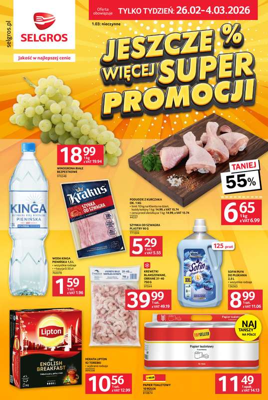 Selgros - gazetka promocyjna Jeszcze więcej super promocji! od czwartku 26.02 do środy 04.03